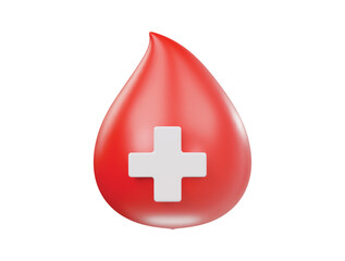 Fototapeta premium Blood icon 3d render illustrtion