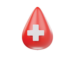 Blood icon 3d render illustrtion