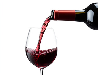Custom vertical slats for kitchen with your photo Pouring red wine from a glass bottle into an elegant stemware, rich burgundy liquid splashing, close-up backlighting, PNG format isolated on transparent background, fine beverage photography.






