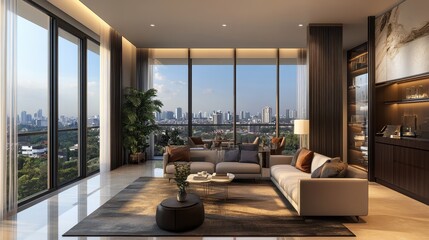 Luxurious City Skyline Penthouse with Stunning Views