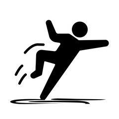 Slippery Black Icon,Vector Illustration, Isolate On White Background Label. EPS10