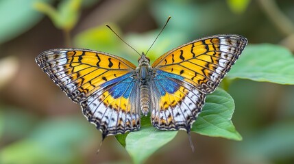 Fototapeta premium a butterfly named Amathuxidia morishitai,beautiful,flying, --ar 16:9 --style raw --v 6.1 Job ID: 0dfd834e-212f-4ce1-ba47-9954fa3fcdbd