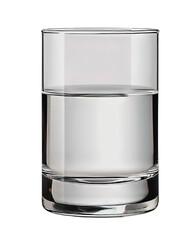 A clear glass filled with water, with a smooth surface Clipart Element, Transparent Background.