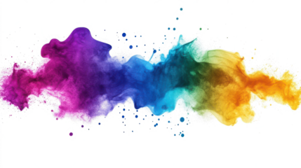 abstract rainbow color splash isolated png transparent background