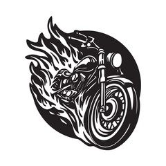 motorcycle on fire. vector illustration on white background