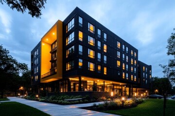 Obraz premium New building, student housing, academic proximity provides convenient and modern accommodations near universities