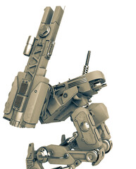 combat machine is firing up close up view