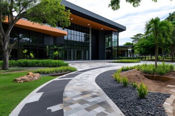 New building, university campus, modern education provides state-of-the-art facilities for students and faculty