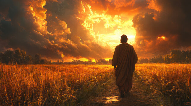 Biblical story, the parable of the sower. illustration․