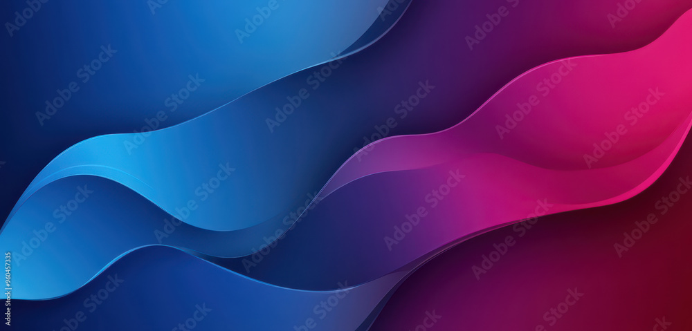 Wall mural Abstract wallpaper made out of interlacing diagonal wavy lines in red and blue gradient. Futuristic looking background.