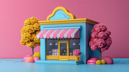 Shopping on-line online store on smartphone mobile application 3d rendering