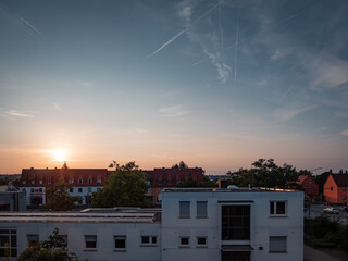 sunset over the city