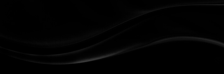 Black gray satin dark fabric texture luxurious shiny that is abstract silk cloth background with patterns soft waves blur beautiful.