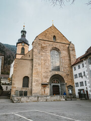 Obraz premium Street and Building View of Old Town Chur Switzerland Tourism