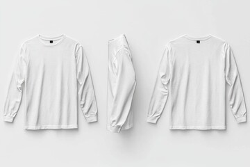 White Long Sleeve Tshirt Mockup Isolated created with Generative AI