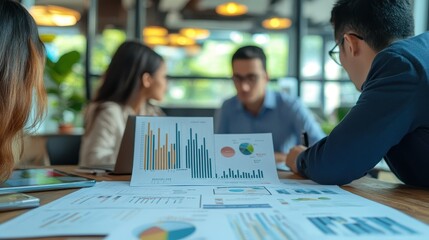 Fototapeta premium Business Team Analyzing Financial Data on Charts and Graphs
