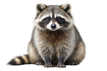 Raccoon , isolated on white background