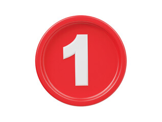 Number icon 3d render illustration