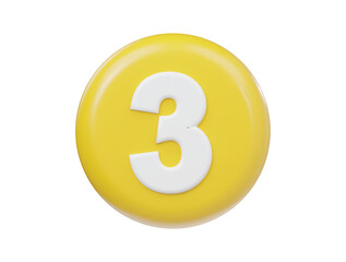 Number icon 3d render illustration