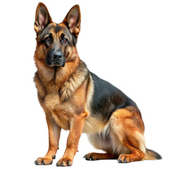 Alsatian dog with a transparent background