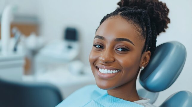 Dentist Visit: Smiling Woman Receiving a Thorough Checkup