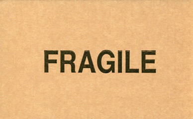 fragile label on cardboard