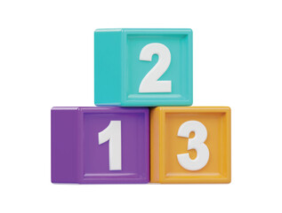 Number block icon 3d render illustration
