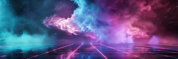 A purple and blue sky with a purple and blue background