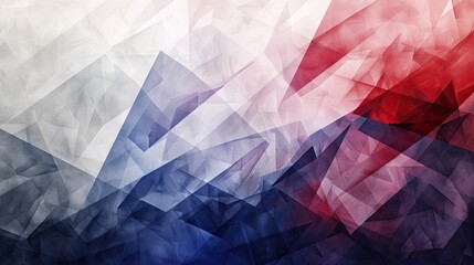 Naklejka premium Sharp geometric shapes in crimson and navy with rugged texture in a Cubist backdrop