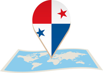 Panama flag on World map