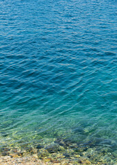 Rippling sea water surface near coastline