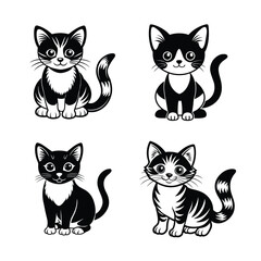 set of cats vector illustration 