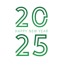Happy new year 2025 design. With colorful truncated number illustrations. Premium vector design 2025