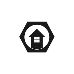 Home real estate icon isolated on white background .