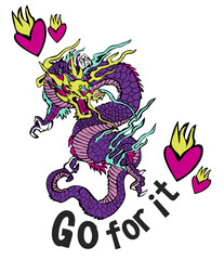 Dragon colorido, morado