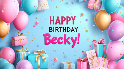 Happy Birthday Becky! Female Friend Relative Card