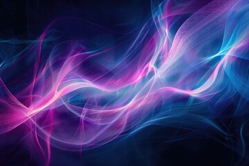 Abstract Digital Flowing Waves of Glowing Colors