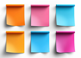 Fototapeta premium Colorful Sticky Notes on Transparent Background