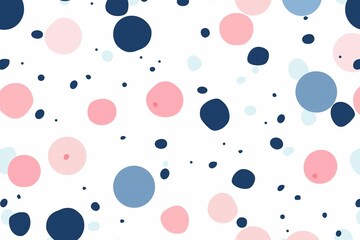 A polka dot pattern with pastel pink and blue colors on a white background