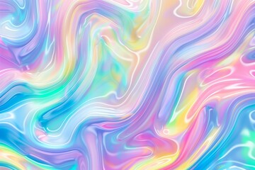 Fototapeta premium Holographic rainbow pastel liquid marble pattern background, with rainbow colors