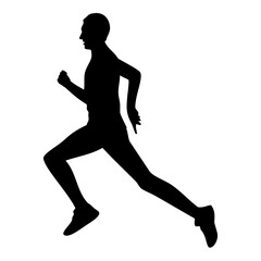 Running man silhouette. Vector image