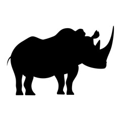 Rhino silhouette animal . Vector image