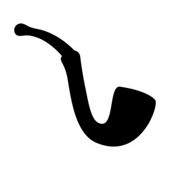 Smoking pipe silhouette. Flat image