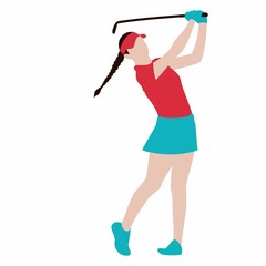 Women golfer players. Design image