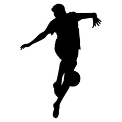 Soccer player silhouette. Vector image