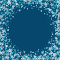 Vector Christmas and New Year snowflakes background elements in flat style