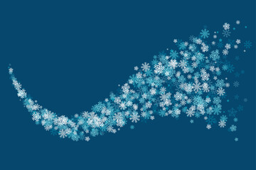 Vector Christmas and New Year snowflakes background elements in flat style