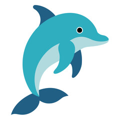 Fototapeta premium Bottlenose dolphin vector art illustration. 