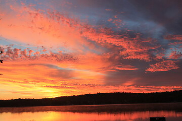 Fototapeta premium sunrise over the lake