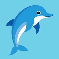 Obraz premium Bottlenose dolphin vector art illustration. 